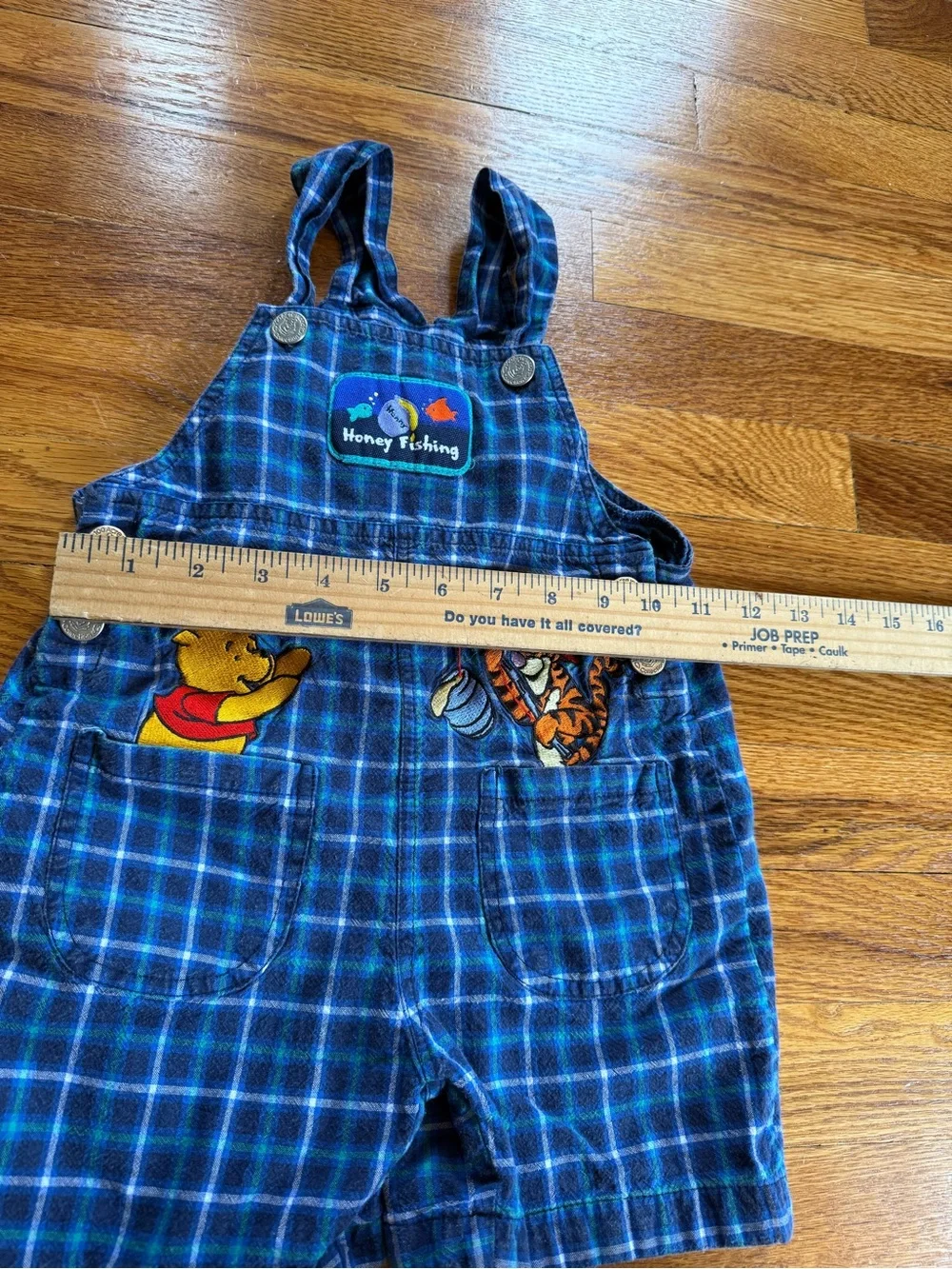 Vintage 90s Winnie the Pooh Disney Character Overalls, Romper Baby (Size 3T)